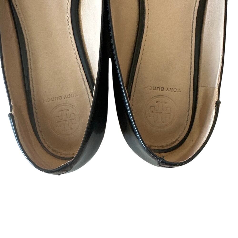 Tory Burch Melody Pointed Toe Patent‎ Flats Black 8 - Picture 4 of 15